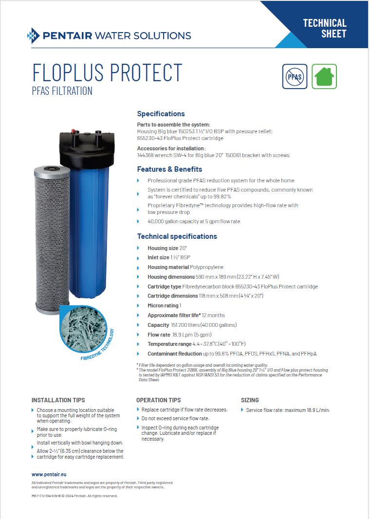 Pentair FLOPLUS Protect 20 BB - PFAS/PFOS filterpatroon