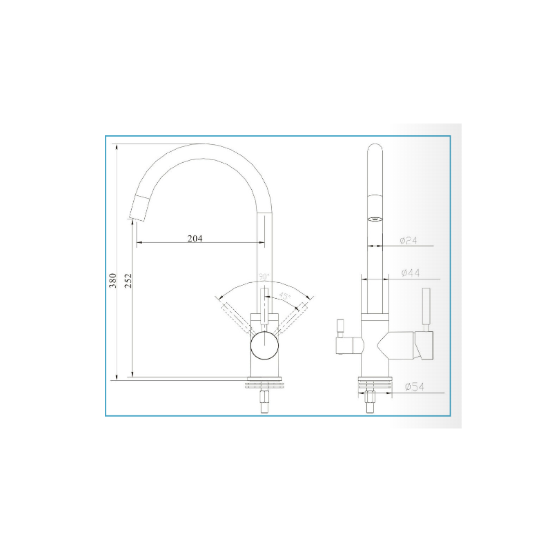 Gliano kraan B105 Chroom