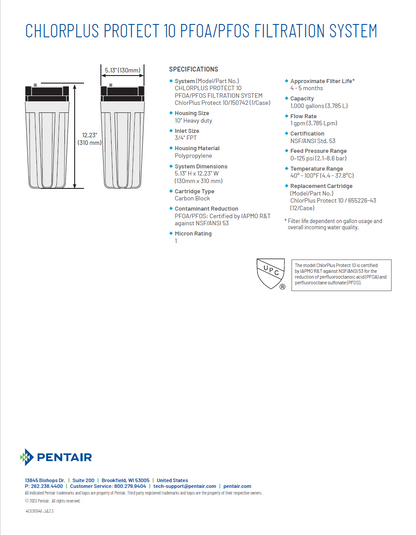 Cartouche filtrante ChlorPlus Protect 10 PFAS/PFOS